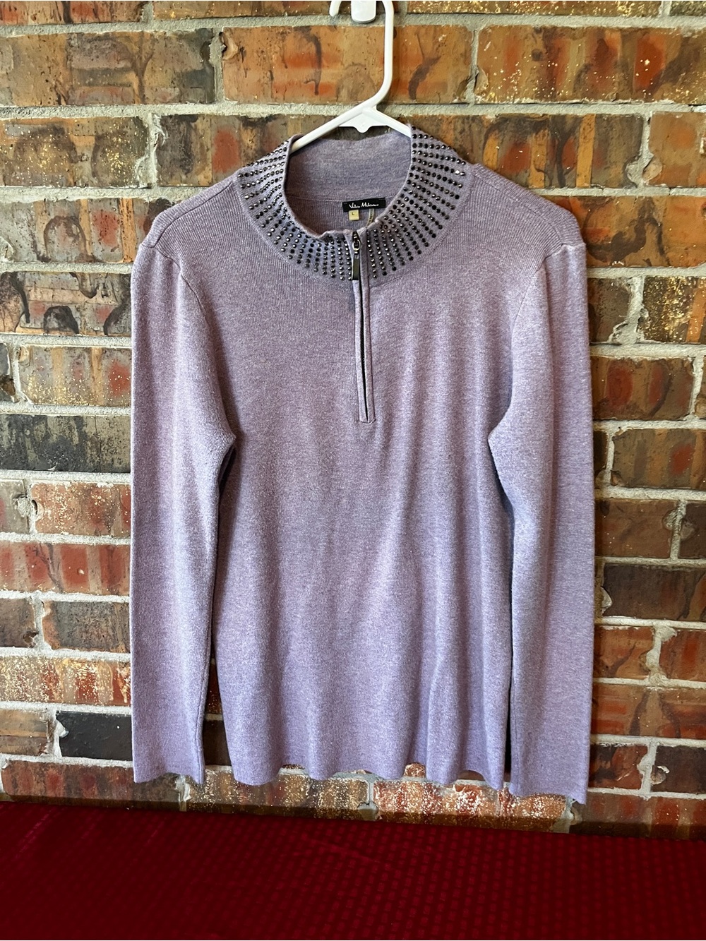 Vila Milano women's lavender/lilac knit sweater rhinestones Size:L